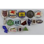 Badges. A group of various badges, including a Scottish silver brooch depicting a viking ship,