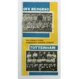 OFK Beograd v Tottenham Hotspur FC 24th April 1963 1st Leg Semi-final European C.W.Cup