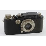 Leica III Ernest Leitz Wetzlar DRP camera (no. 116625), with Leitz Elmar 1:3.5 F=50mm lens (