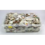 Large plastic crate full of mixed Cigarette Card odds, part sets, etc. (Heavy) Buyer collects