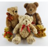 Teddy Bears. A group of five various teddy bears, makers comprise Cotswolds Bears (36cm approx.),