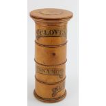 Treen four section spice tower, circa 19th Century, with compartments for Cloves, Ginger, Cinnamon &