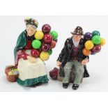 Royal Doulton. Two Royal doulton figures, comprising 'The Old Balloon Seller' (HN1315, earlier