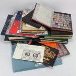 GB - banana box of material in stockbooks / albums and loose on hagners. Including Post Office