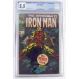 Iron Man. The Invincible Iron Man comic, no. 1, 1968, CGC Graded 5.5. Story continued from Iron