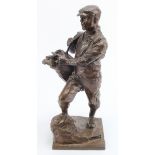 James Butler RA (1931-2022). Bronze, titled 'The Caddy', depicting a gentlman carrying a bag of golf