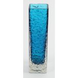 Whitefriars Nailhead kingfisher blue vase, height 17cm approx.