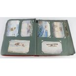 Distressed vintage album containing selection, english, foreign, etc, Aviation noted (approx 330