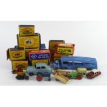 Diecast. A collection of various diecast models, including Matchbox, Benbros, Dinky etc., a few in