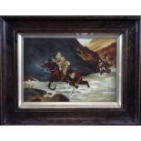 Victorian oil, signed and dated by artist 'E. L. Minnery, 1901', Boer War era, depicting a Soldier