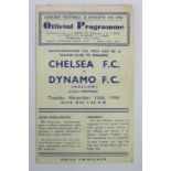 Chelsea v Dynamo F.C. 13th November 1945 Commemorating the First Visit of a Russian Club to England