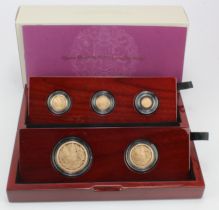 Five coin set 2022 (Five Pounds - Quarter Sovereign) "Memorial set" Proof aFDC boxed as issued