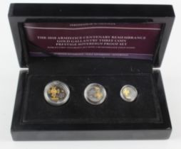 Tristan Da Cunha three coin gold set 2018 (Sovereign, Half Sovereign & Quarter Sovereign) "
