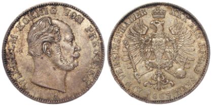 German States, Prussia silver Thaler 1863, toned EF