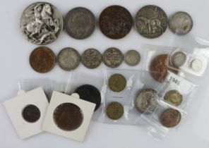 GB & World Coins, Tokens & Medals (24) 19th-20thC assortment, silver coins noted (the 'silver'