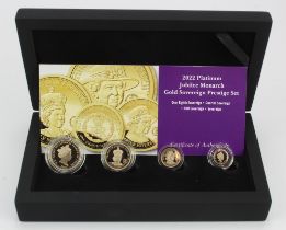 Tristan Da Cunha Four coin gold / platinum set 2022 (Sovereign, Half Sovereign, Quarter