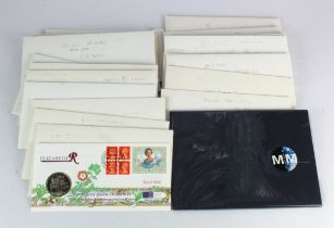 GB & Commonwealth, Royal Mint Coin/Medal & Stamp Covers (21) various 1995 to 2000 including WWII £