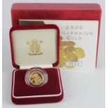 Half Sovereign 2000 Proof FDC boxed as issued