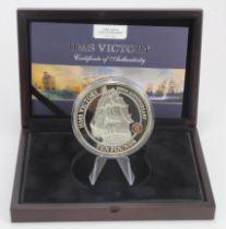 Guernsey: The 250th Anniversary of HMS Victory 1765-2015 Silver 5oz Proof Coin (sterling) with