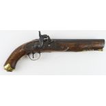 Pistol mid 19th century percussion military pistol used by the Merchant Navy plain lock with