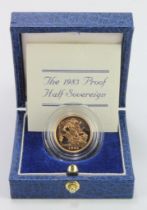 Half Sovereign 1983 Proof FDC boxed as issued