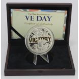 Guernsey: The 70th Anniversary of VE Day Silver 5oz Proof Coin 2015 (sterling) FDC cased with cert