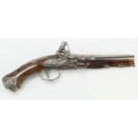 Ornate high quality flintlock belt pistol by LAZARINO. Ornate lock marked "Picino Frusco", good