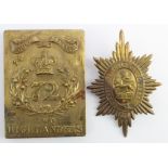 Badges - Pouch/Crossbelt plate? Duke of Albany's 72nd Own Highlanders + a Worcestershire valise
