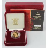 Half Sovereign 2001 Proof FDC boxed as issued