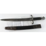 Bayonet pat 1953 Artillery Yataghan officially shortened to 12 inches with the tip rounded and