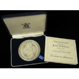 British Commemorative Medal, hallmarked sterling silver d.63mm, 152g: Tercentenary of the Birth of
