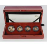 Four coin set 2019 (Two Pounds, Sovereign, Half Sovereign & Quarter Sovereign) FDC boxed as issued