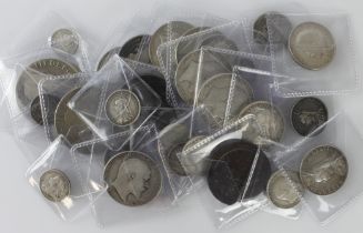 GB Coins (34) mostly silver, 17th to 20thC (pre-1920) assortment Crowns to Threepences, mixed