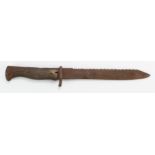 German Sawback trench knife (a modified 'Butcher' bayonet). Marked 'W/17'.