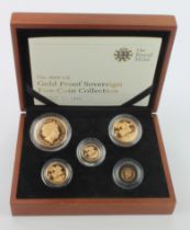 Five coin set 2015 (Five Pounds - Quarter Sovereign) Proof FDC boxed as issued