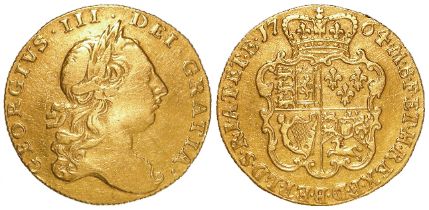 Guinea 1764 S.3726, GF, couple of scratches.