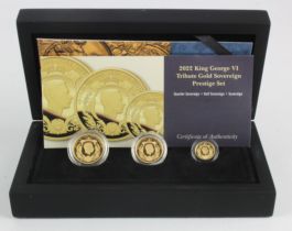 Tristan Da Cunha three coin gold set 2022 (Sovereign, Half Sovereign & Quarter Sovereign) "George