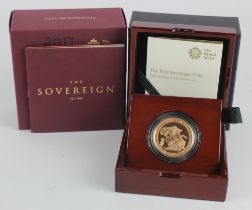 Five Sovereign Piece 2017 "Pistrucci" BU boxed as issued