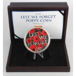 Jersey: The 2016 Lest we Forget Poppy Coin, 10oz (.999) Silver Proof £50, FDC cased with cert (