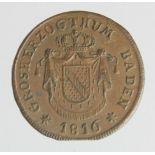 German States, Baden copper 1 Kreuzer 1816, scarce, nEF