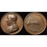French Commemorative Medal, bronze d.41mm: Napoleon / Memorial of St Helena 1840 by A. Bovy, EF