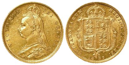 Half Sovereign 1887 Jubilee normal, S.3869, EF/GEF