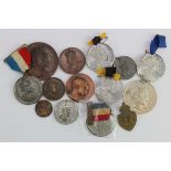 British (and Empire) Commemorative Medals (14) of Edward VII and Queen Alexandra, white metal and