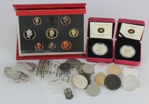 GB & World assortment of coins and commemoratives, silver noted including 4x ounces, 2x Canada '