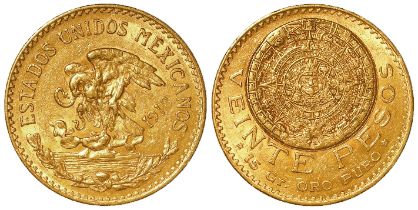 Mexico gold 20 Pesos 1918 EF (0.4822 troy oz AGW)