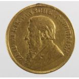 South Africa gold Pond 1898, cleaned ex-mount nVF. (0.2352 troy oz AGW)