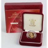 Half Sovereign 2003 Proof FDC boxed as issued