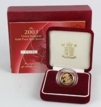 Half Sovereign 2003 Proof FDC boxed as issued