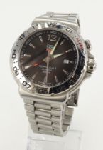 Tag Heuer Formula 1 Alarm 41mm stainless steel gents quartz wristwatch, ref.WAC111A. The black