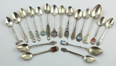 Mixed lot of foreign silver spoons, various, comprising four Sterling silver, four with foreign